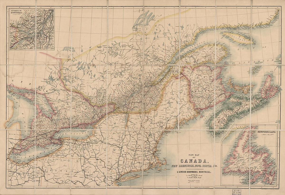 New Map of Canada : New Brunswick, Nova Scotia &amp;c 1860 by Relic Map Company
