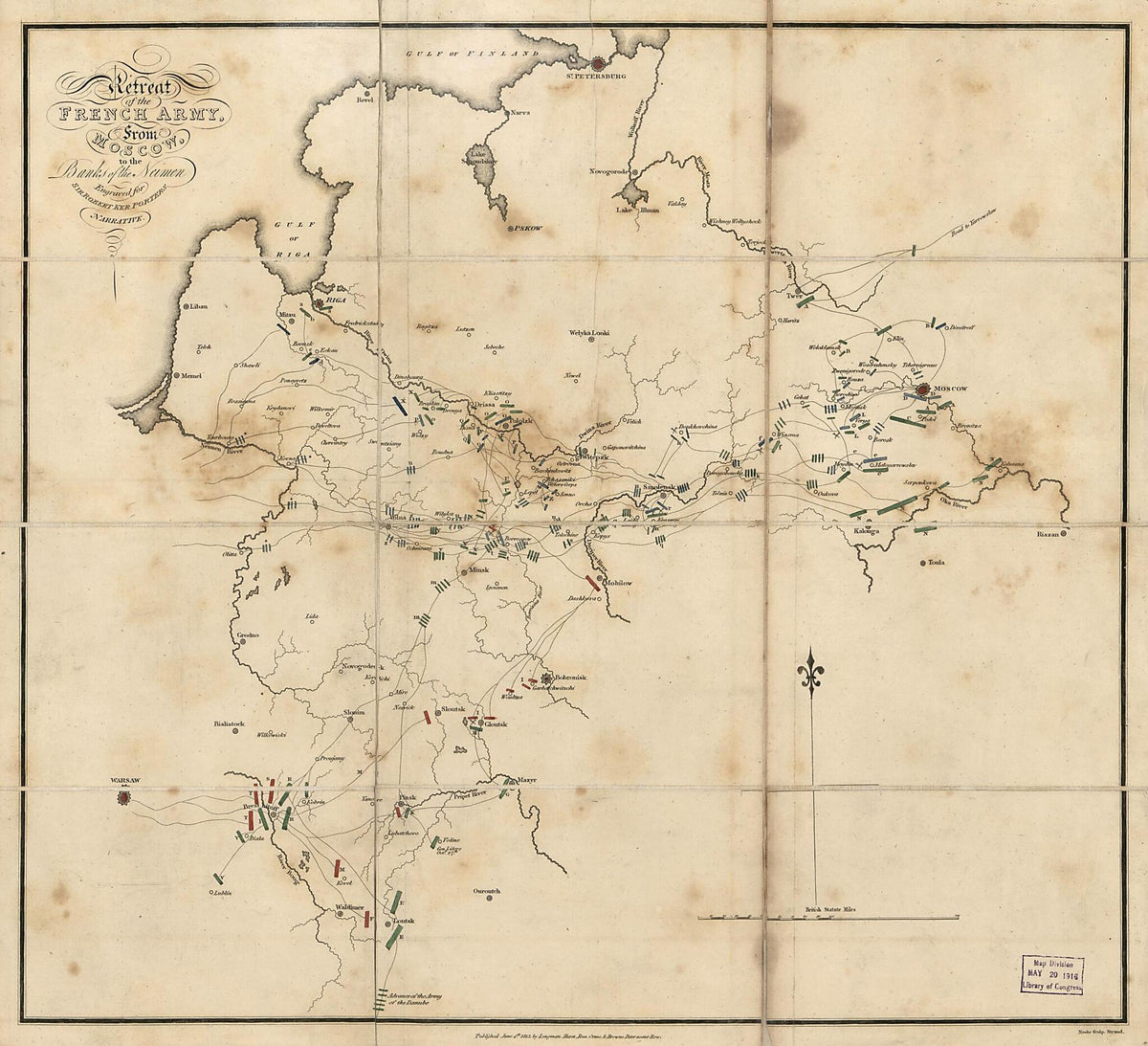 Retreat of the French Army from Moscow : to the Banks of the Neimen 1813 by Relic Map Company