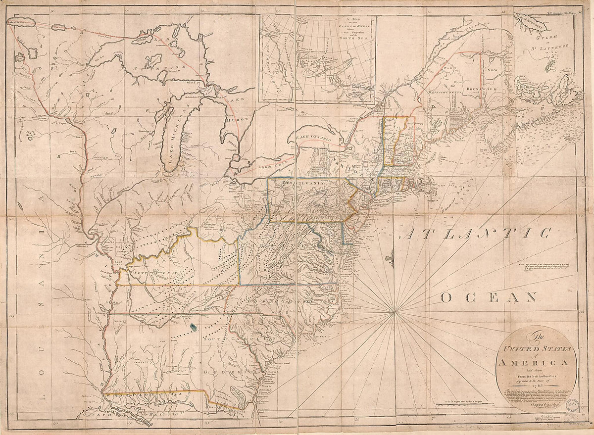 The United States of America, Laid Down from the Best Authorities, Agreeable to the Peace of 1783 1791 by Relic Map Company