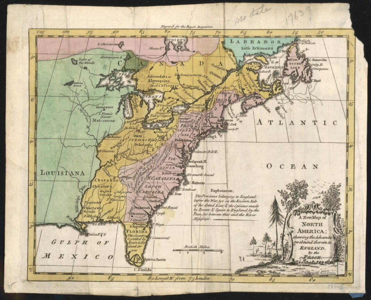 A New Map of North America, Shewing the Advantages Obtain&