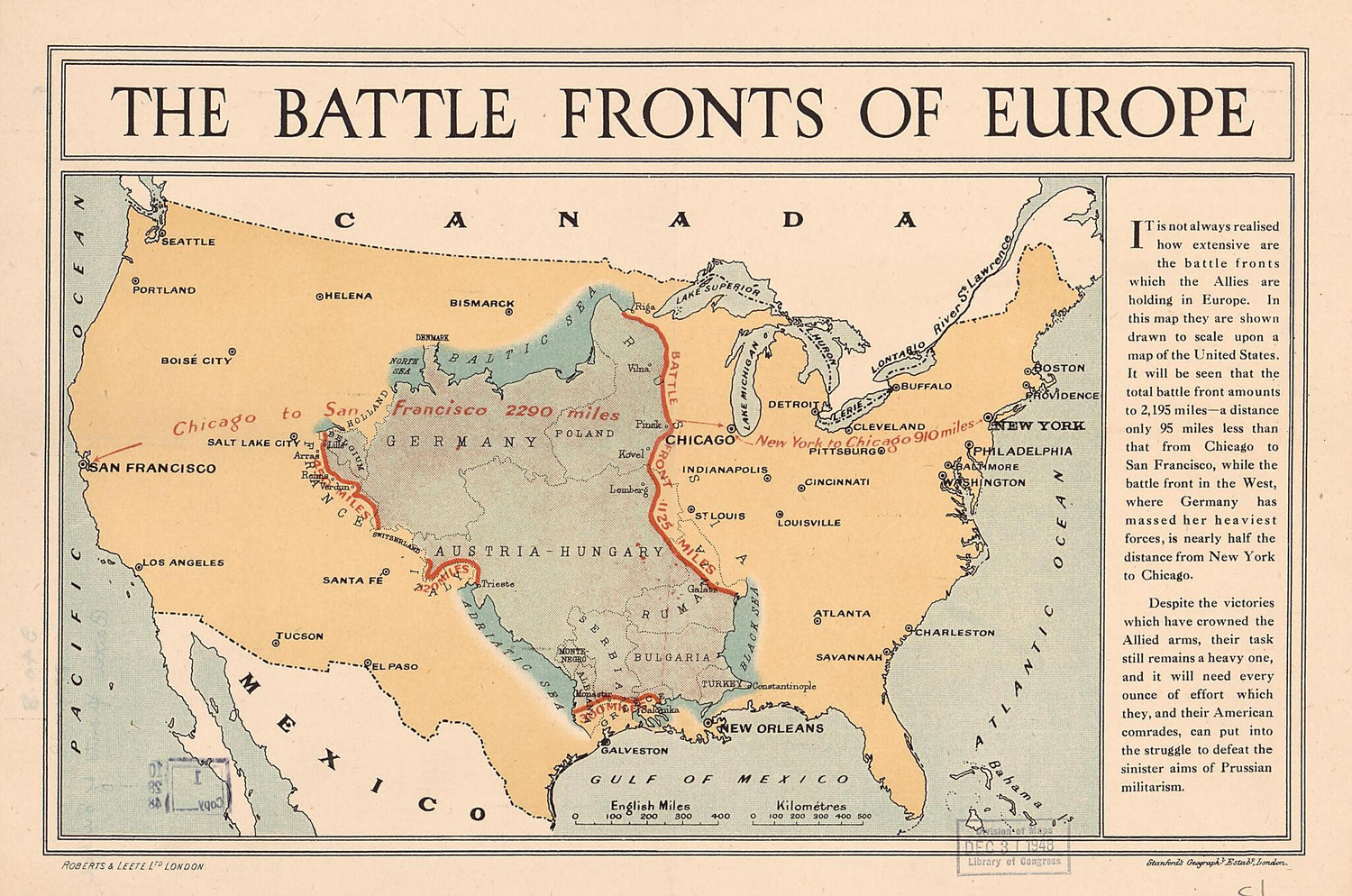 This old map of The Battle Fronts of Europe from 1917 was created by  Edward Stanford Ltd in 1917