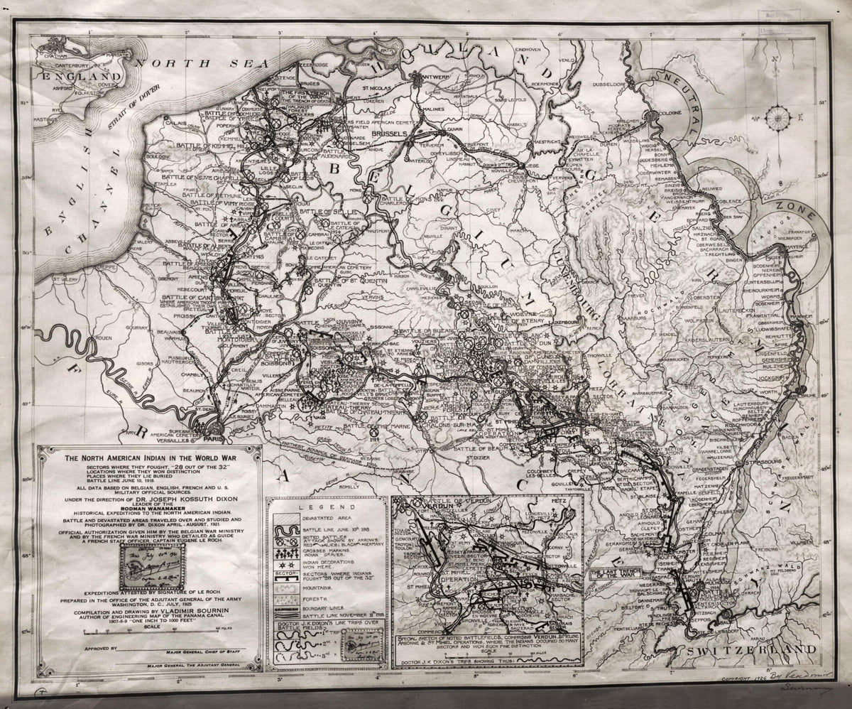 The North American Indian In the World War 1925 by Relic Map Company