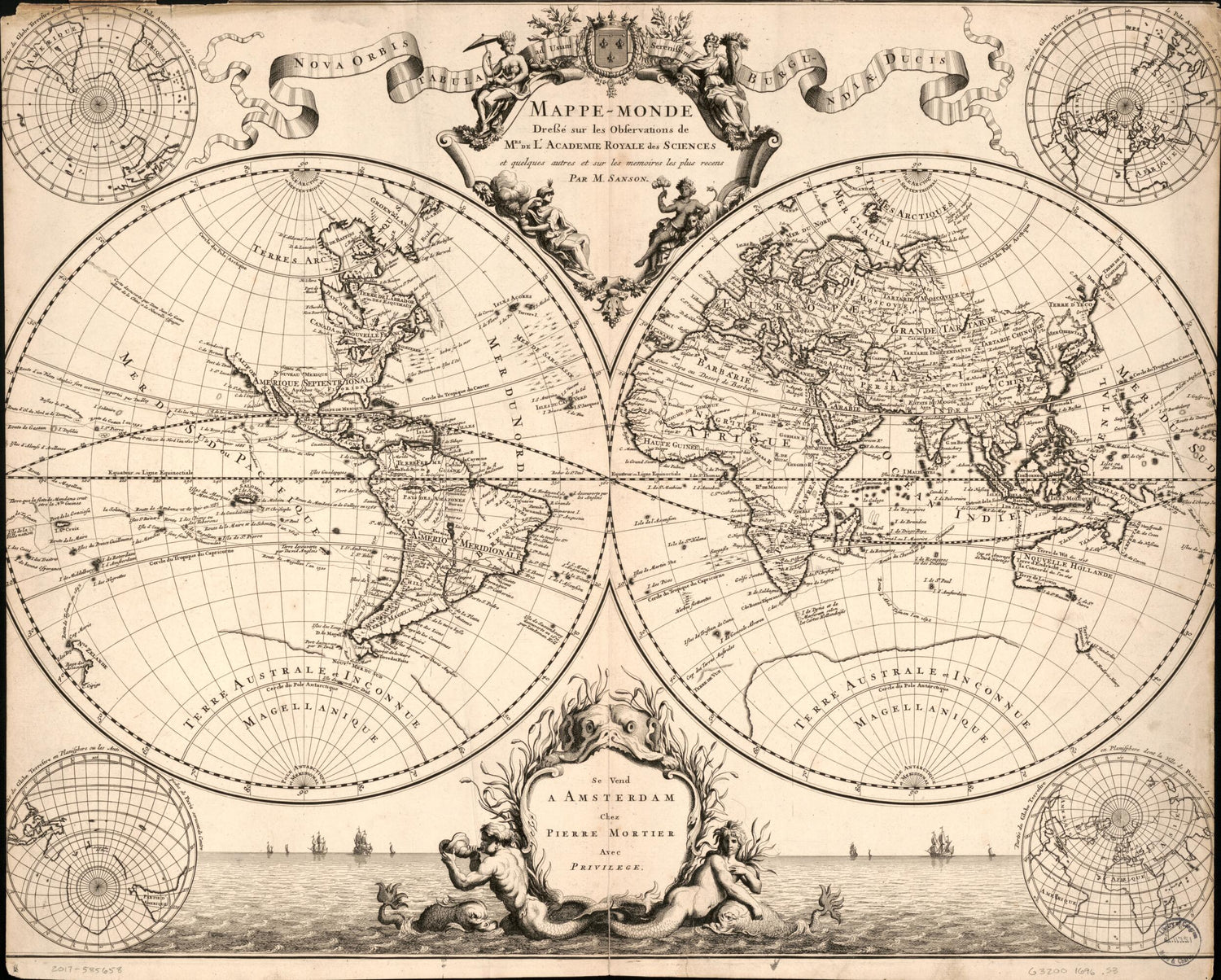 This old map of Monde, Dressé Sur Les Observations De Mrs. De L&