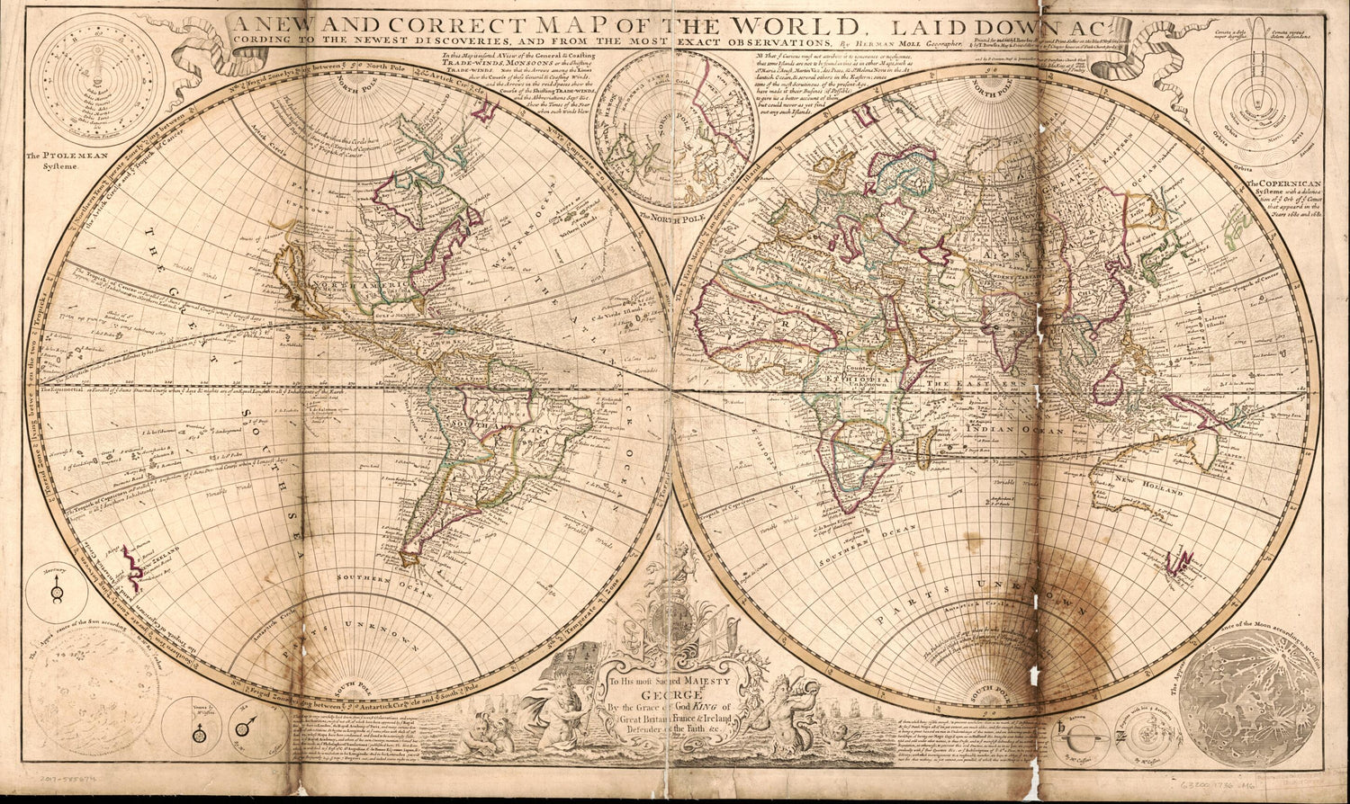 This old map of A New and Correct Map of the World Laid Down According to the Newest Discoveries and from the Most Exact Observations, a New and Correct Map of the World Laid Down According to the Newest Discoveries and from the Most Exact Observations f