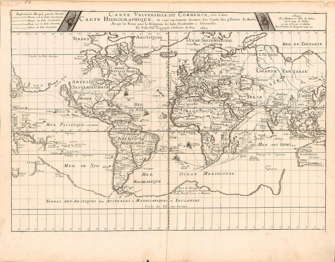 This old map of Carte Vniverselle Du Commerce, C&