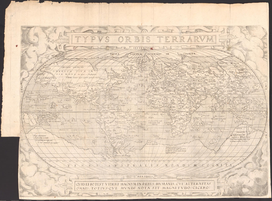 This old map of Typvs Orbis Terrarvm. (Typus Orbis Terrarum) from 1579 was created by Abraham Ortelius in 1579