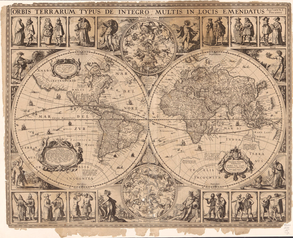 Orbis Terrarum Typus De Integro Multis In Locis Emendatus 1639 by Relic Map Company