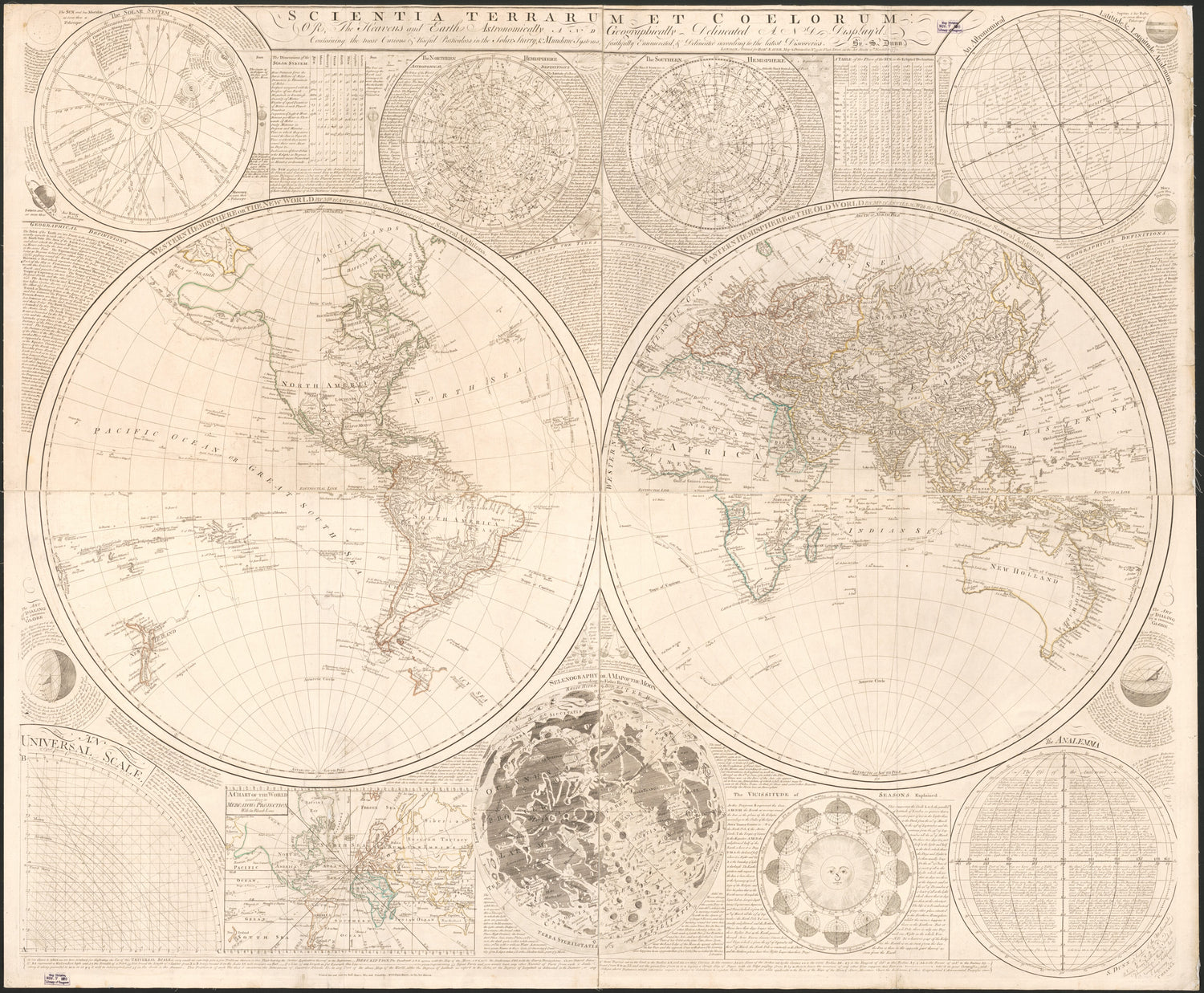 This old map of Scientia Terrarum Et Coelorum : Or, the Heavens and Earth Astronomically and Geographically Delineated and Display&