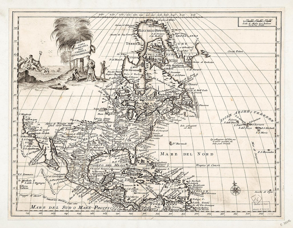 Americqve Septentrionale (Americque Septentrionale) 1695 by Relic Map Company