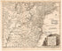 A Map of the British American Plantations, Extending from Boston In New England to Georgia : Including All the Back Settlements In the Respective Provinces As Far As the Mississipi (Map of the British and French Plantations In North America) 1754 by Relic Map Company