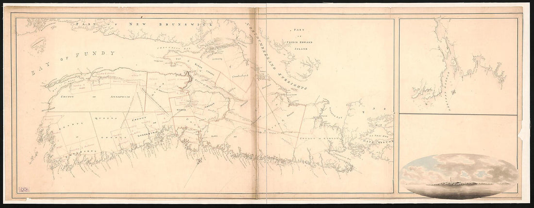 This old map of Maps of Nova Scotia and Halifax Harbor and View of Lighthouse from 1840 was created by  in 1840