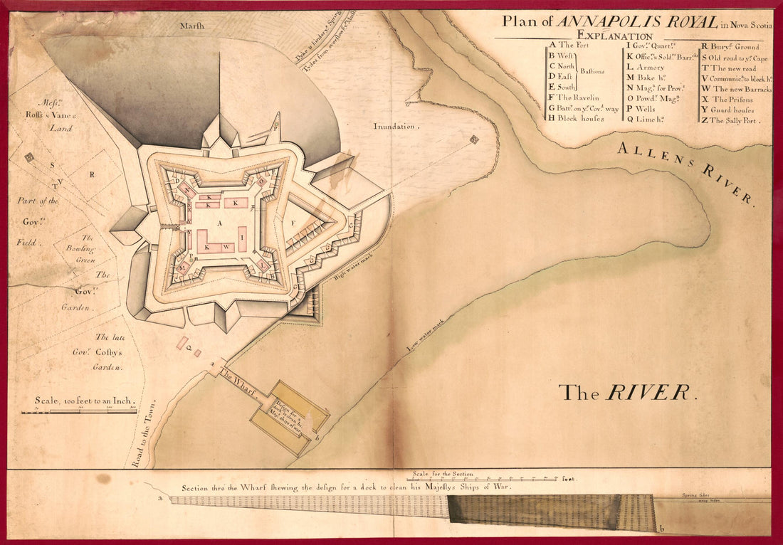 This old map of Plan of Annapolis Royal In Nova Scotia from 1744 was created by  in 1744
