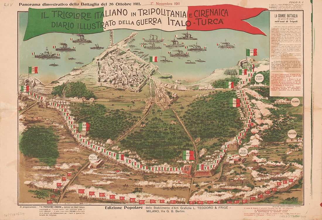 This old map of Turca (Panorama Dimostrativo Della Battaglia Del Ottobre from 1911) was created by  Stabilimento D&