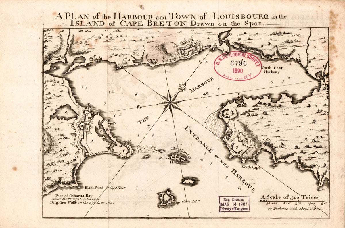 A Plan of the Harbour and Town of Louisbourg In the Island of Cape Breton 1758 by Relic Map Company