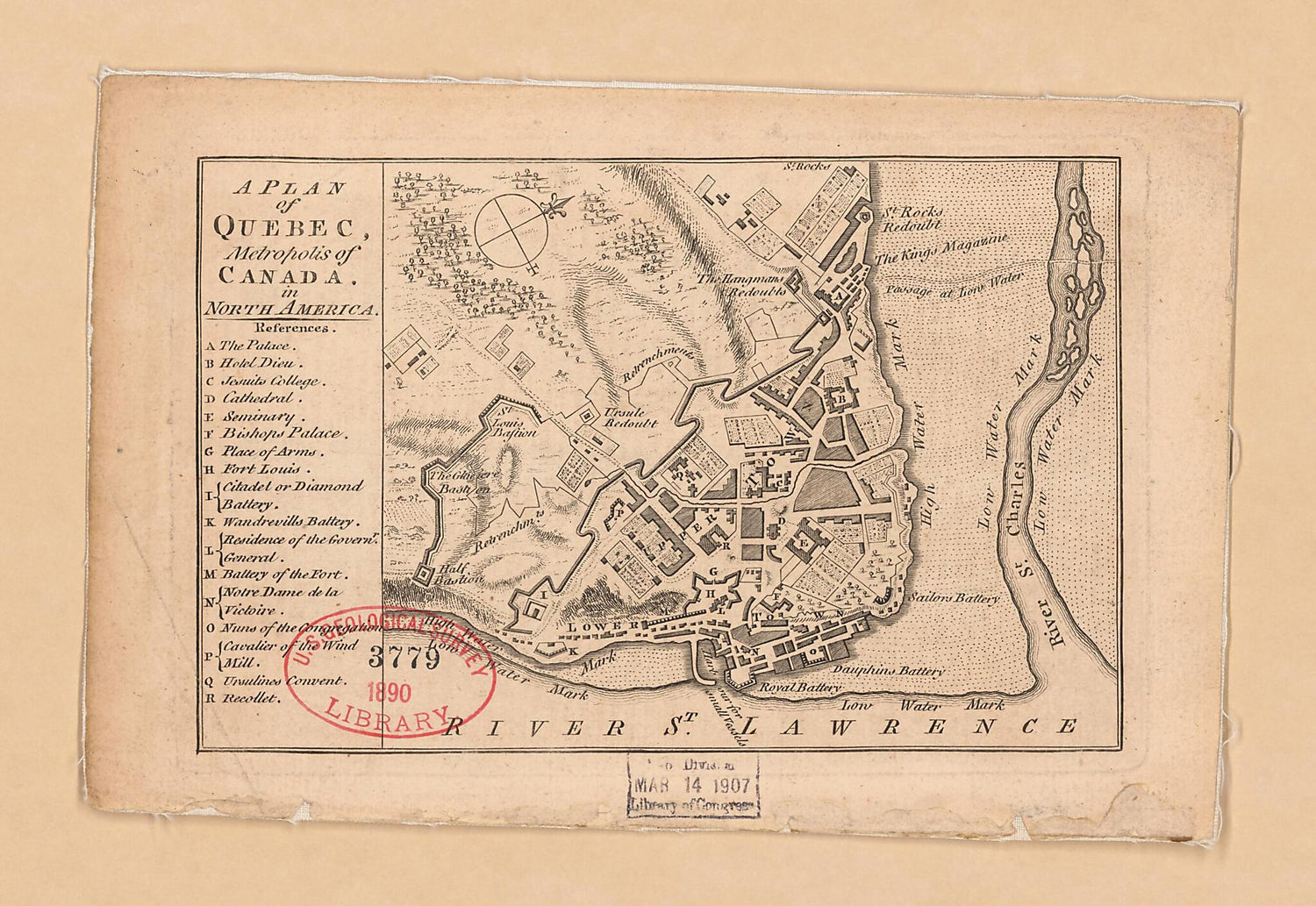 This old map of A Plan of Quebec, Metropolis of Canada In North America from 1759 was created by  in 1759