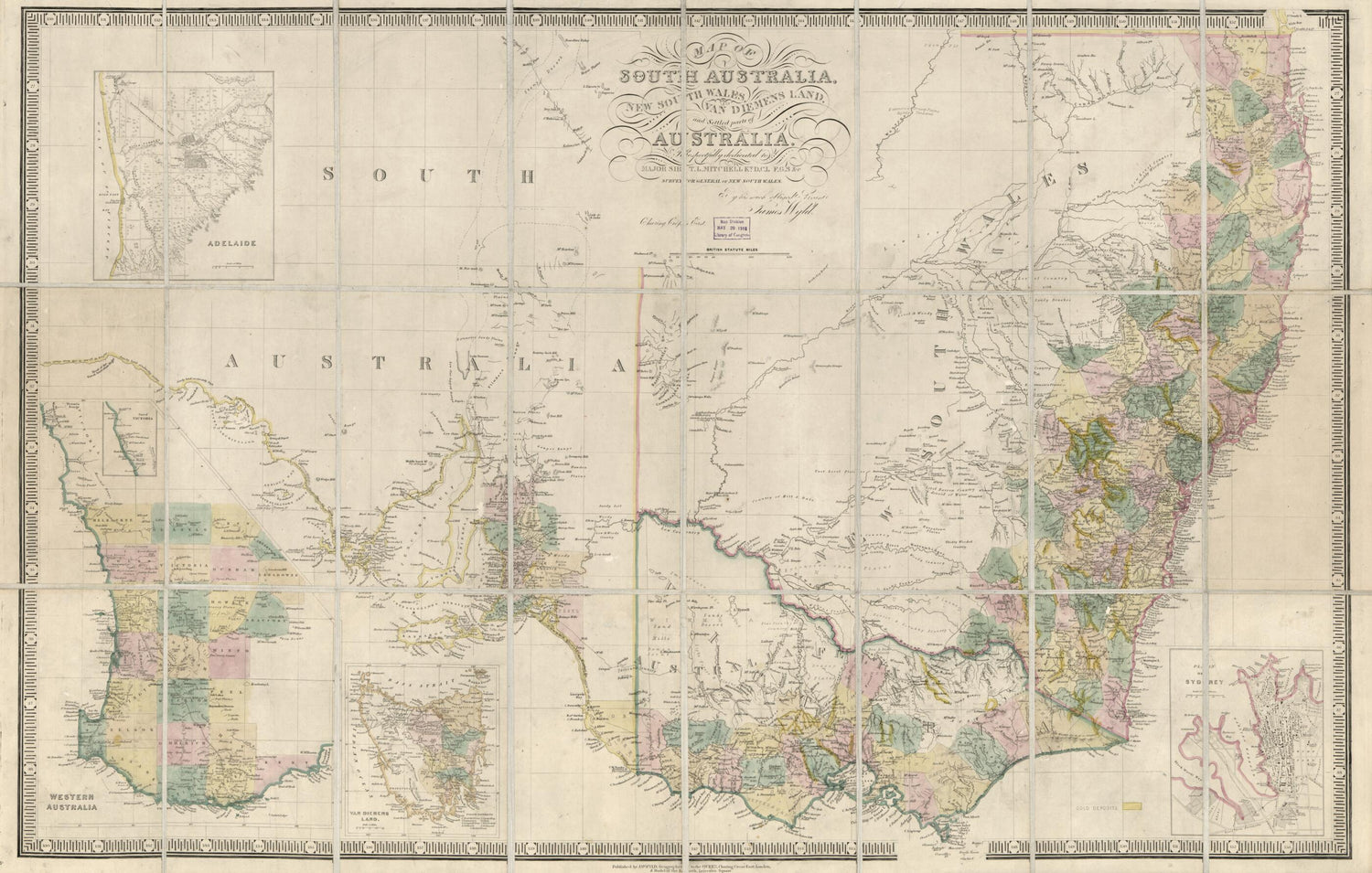 This old map of Map of South Australia, New South Wales, Van Diemens Land, and Settled Parts of Australia from 1850 was created by James Wyld in 1850