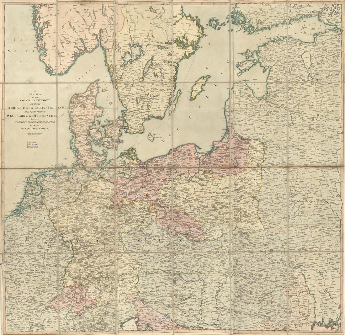 This old map of A New Map of the Countries Extending from the Adriatic to the Gulf of Finland : and from Thence Westward to the M&