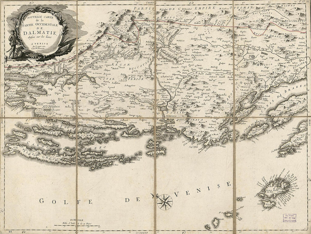 Nouvelle Carte De La Partie Occidentale De Dalmatie : Dressée Sur Les Lieux 1780 by Relic Map Company