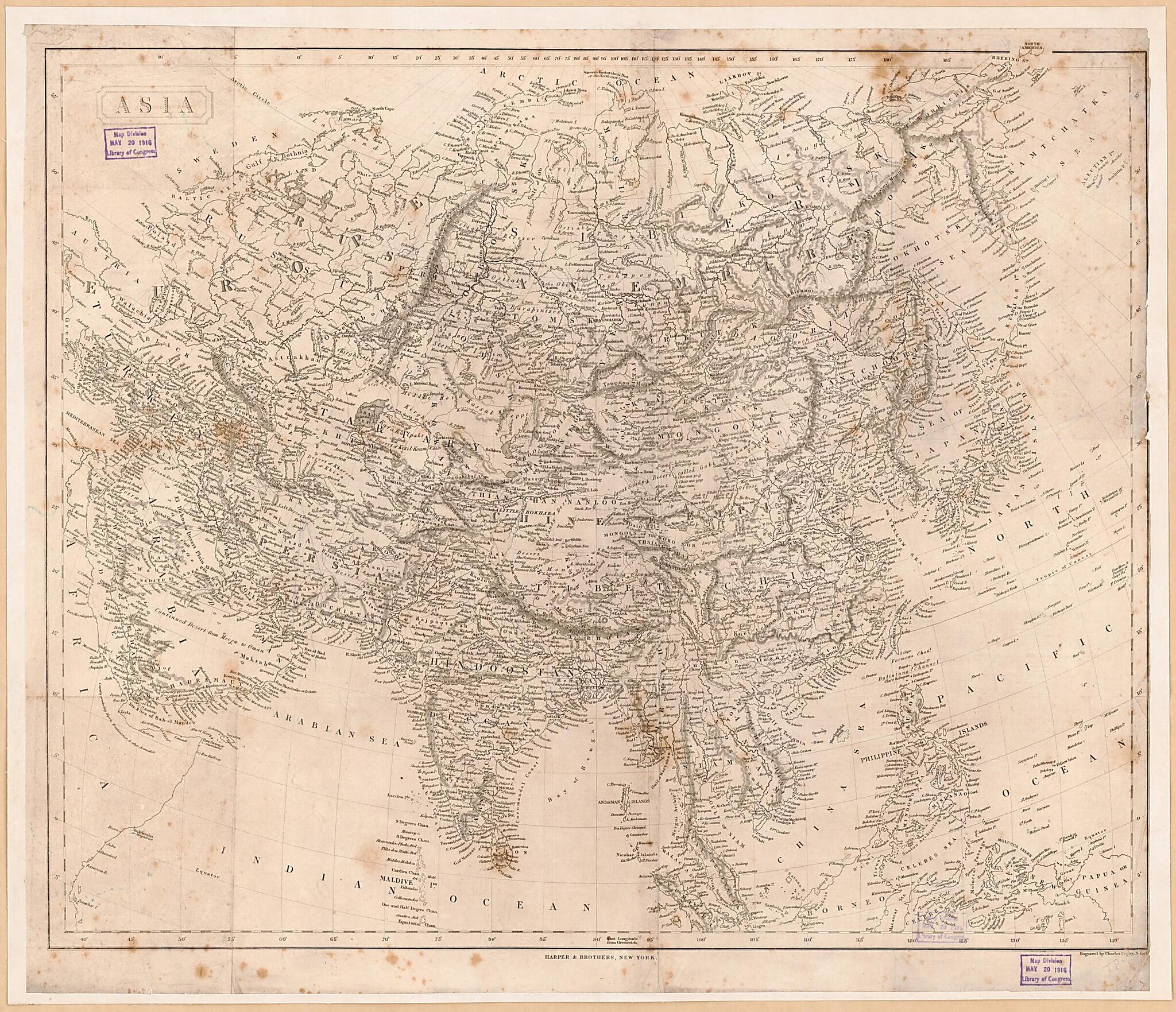 Asia 1855 by Relic Map Company