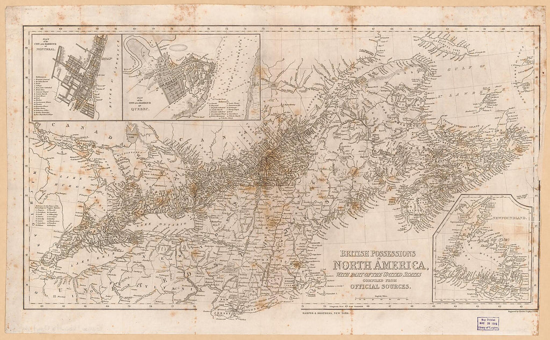 This old map of British Possessions In North America, With Part of the United States from 1860 was created by Charles Copley,  Harper &amp; Brothers in 1860