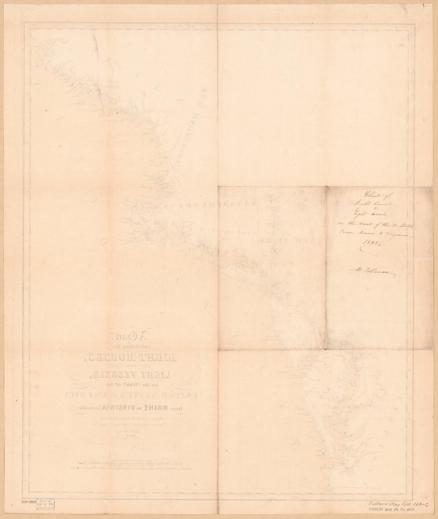 This old map of A Chart Exhibiting the Light Houses and Light Vessels On the Coast of the United States of America : from Maine to Virginia Inclusive (Chart Exhibiting the Light Houses and Light Vessels from Maine to Virginia Inclusive) from 1848 was cre