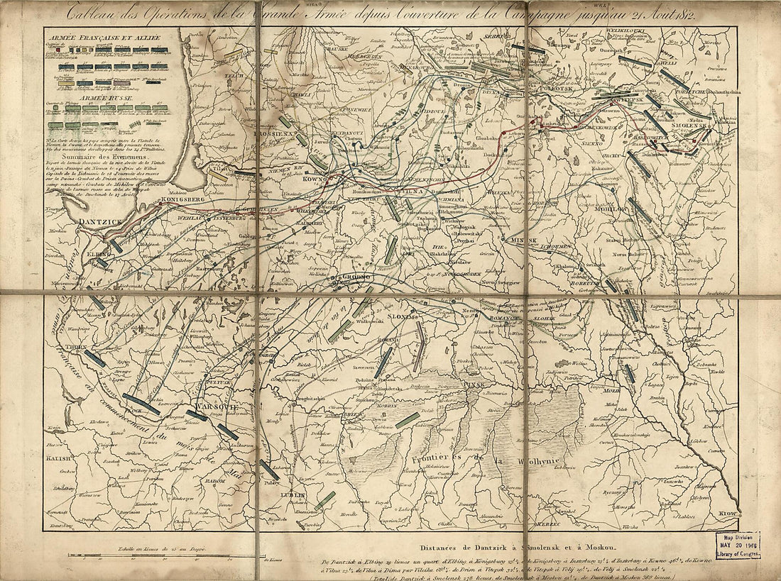 This old map of Tableau Des Opérations De La Grande Armée Depuis L&