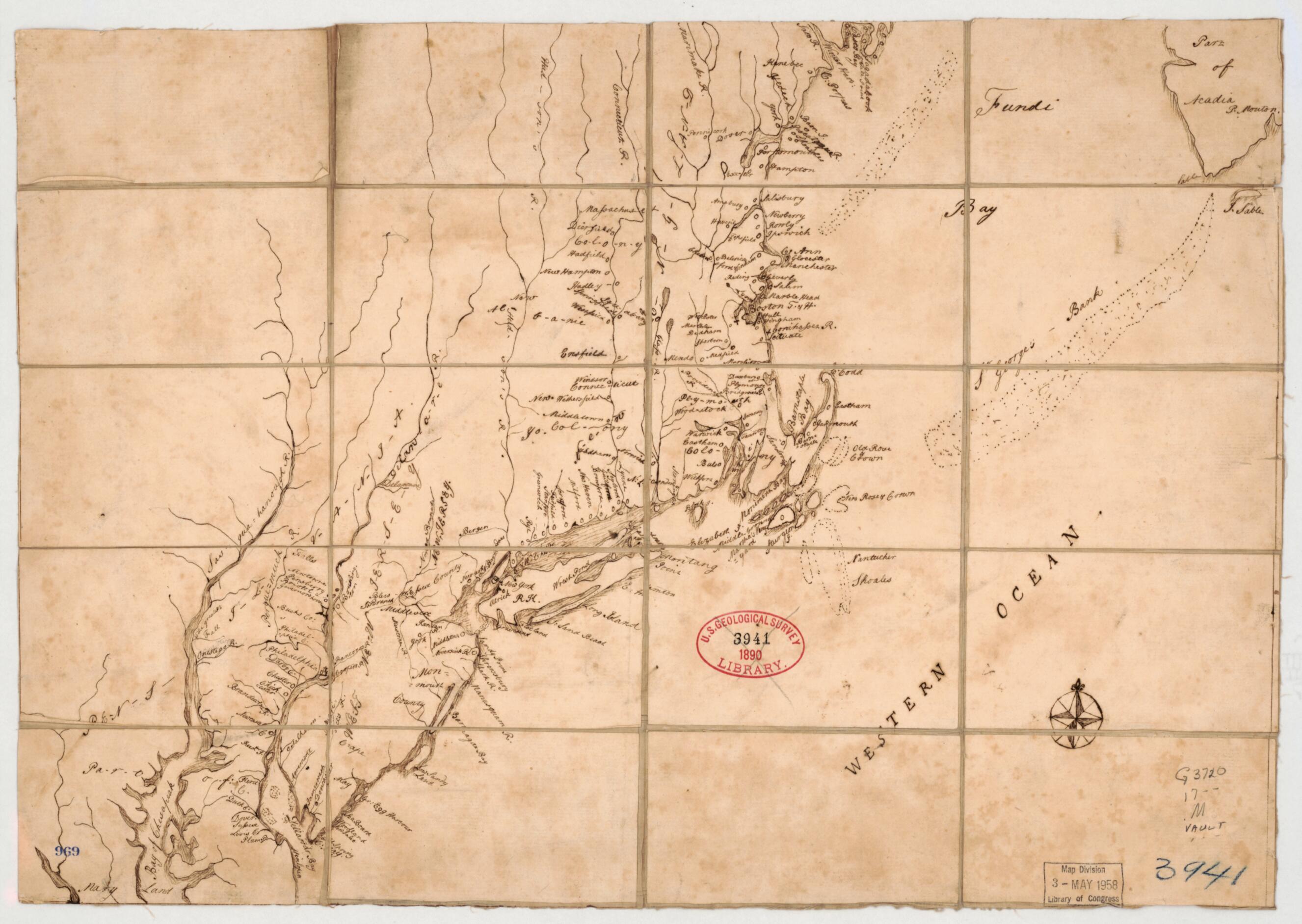 This old map of Manuscript Map of New England from Cap May to Winter Harbor from 1700 was created by  in 1700