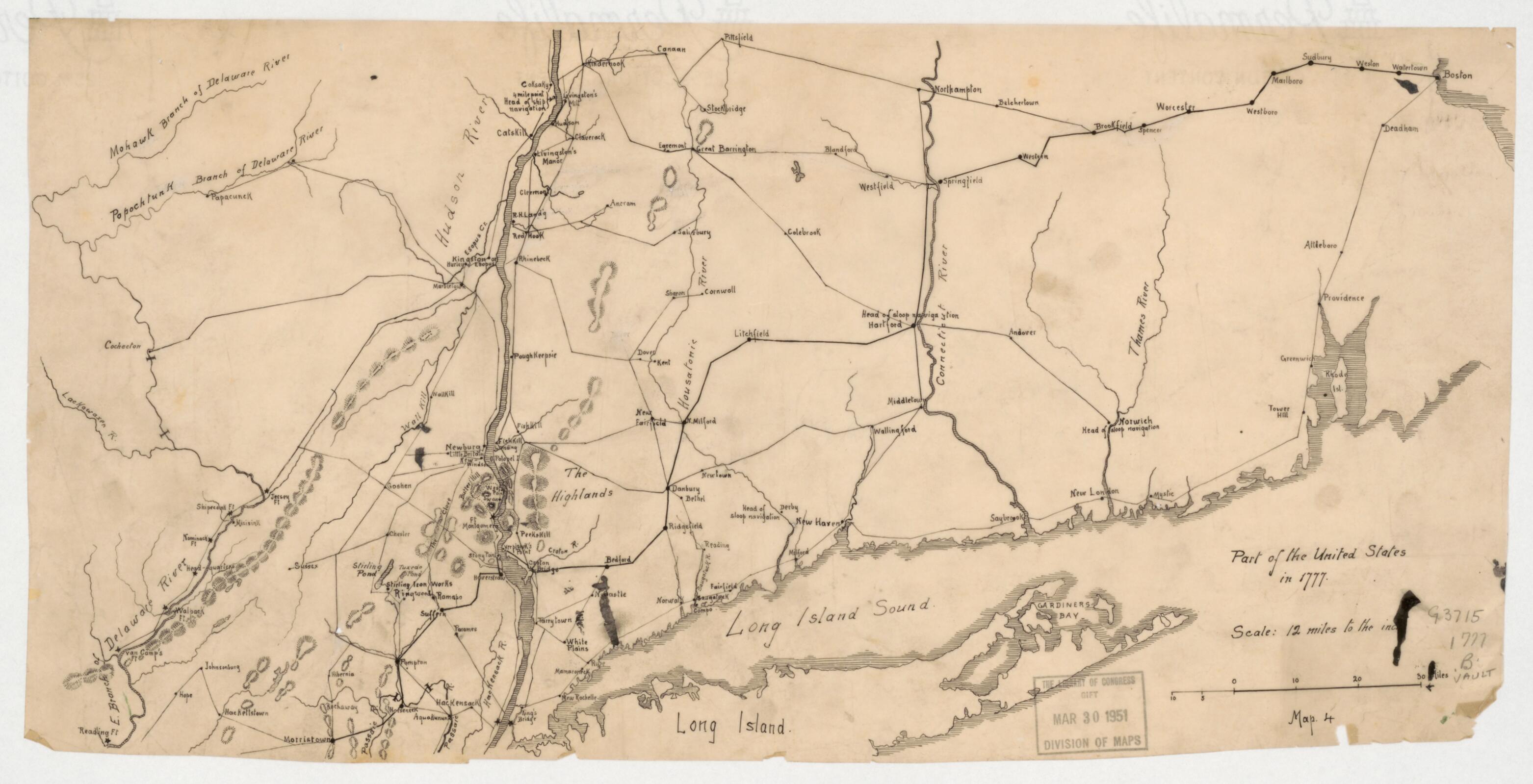 This old map of Part of the United States In 1777 from 1910 was created by John Bigelow in 1910