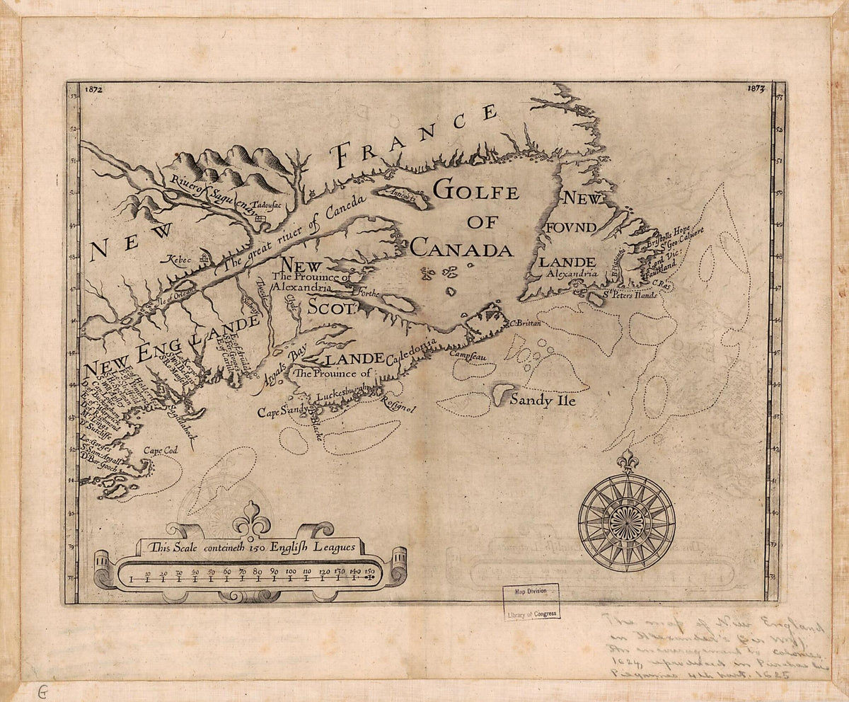 New England, Nova Scotia, and Newfoundland 1624 by Relic Map Company