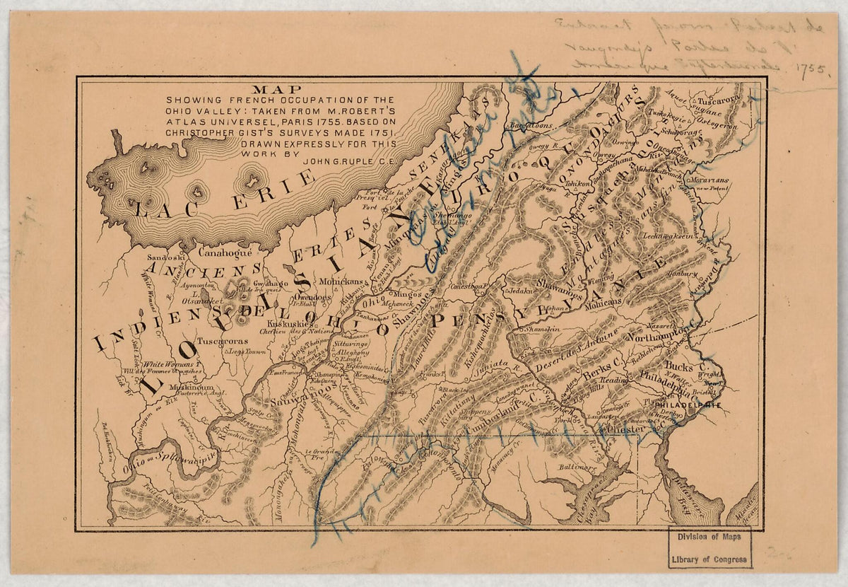 Map Showing French Occupation of the Ohio Valley : Taken from Mr. Robert&
