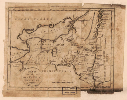 Map of the State of New York 1796 by Relic Map Company