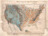 Sketch of a Hypsometric Chart of the United States 1872 by Relic Map Company