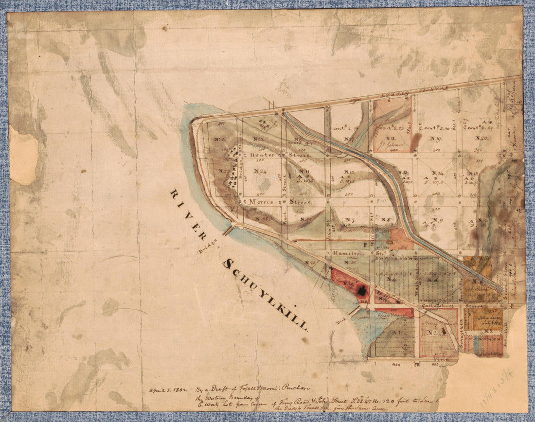 This old map of By a Draft of Foxhall &amp; Morris Purchase : Philadelphia from 1802 was created by  in 1802