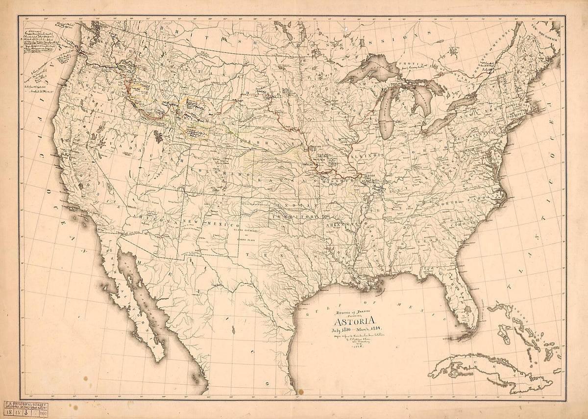 United States 1868 by Relic Map Company