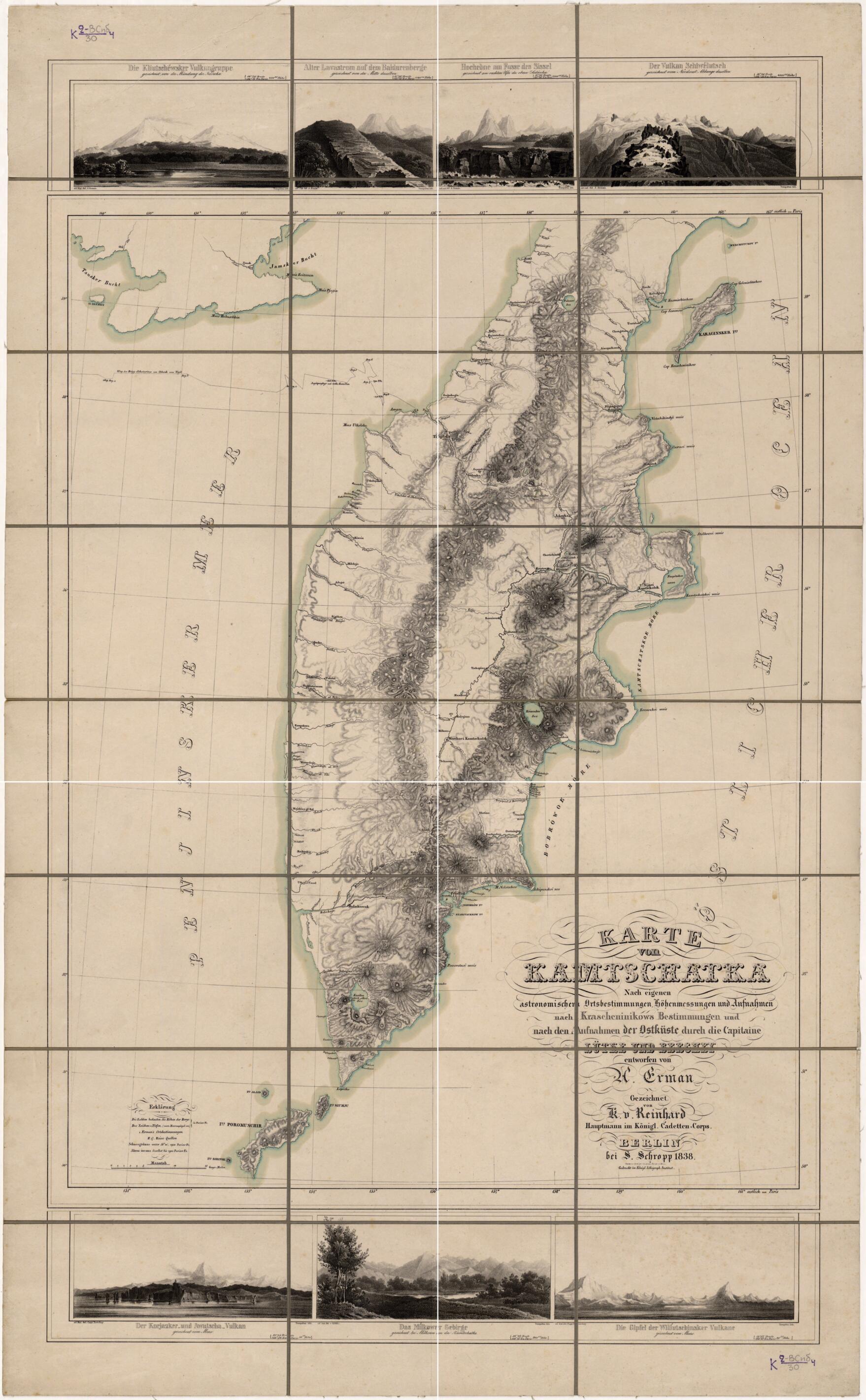 This old map of Karte Von Kamtschatka..durch Die Capitaine Lutke Und Beechey Enworfen Von A.Erman  from 1883 was created by Fedor Petrovich Litke in 1883