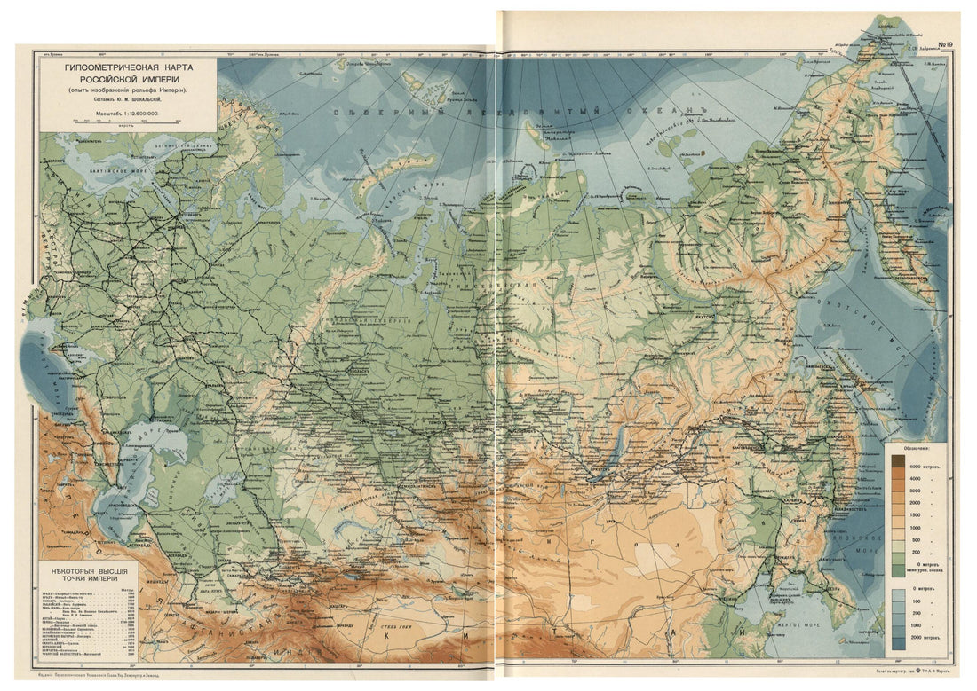 This old map of Gipsometricheskaia Karta Rossiiskoi Imperii (opyt Izobrazheniia Rel&