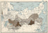 Kartogramma Rasprostraneniia Krupnogo Rogatogo Skota V Aziatskoi Rossii V 1910 Godu 1914 by Relic Map Company