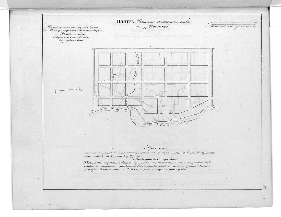 This old map of Plan Vi︠a︡tskogo Namestnichestva Gorodu Urzhumu. (План Вятского наместничества городу Уржуму.) from 1859 was created by  in 1859