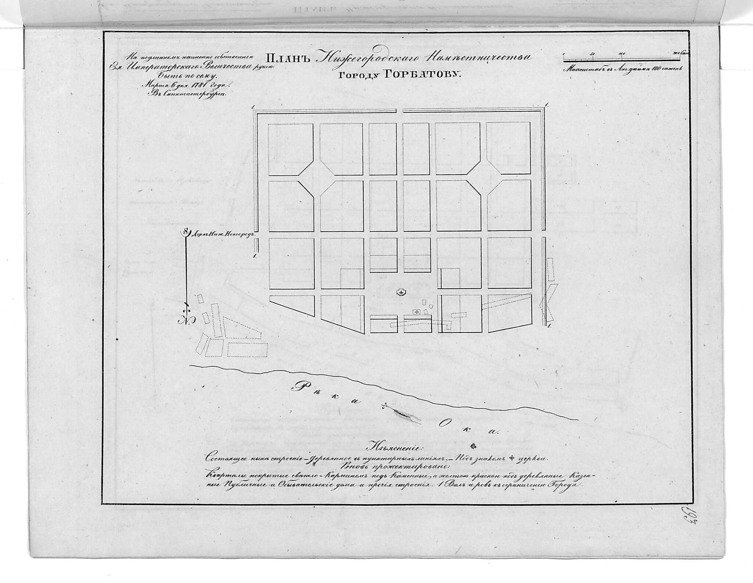 This old map of Plan Nizhegorodskago Namestnichestva Gorodu Gorbatovu. (План Нижегородскаго наместничества городу Горбатову.) from 1859 was created by  in 1859