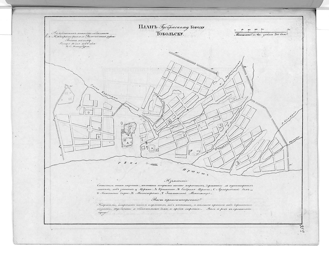 This old map of Plan Gubernskomu Gorodu Tobol&