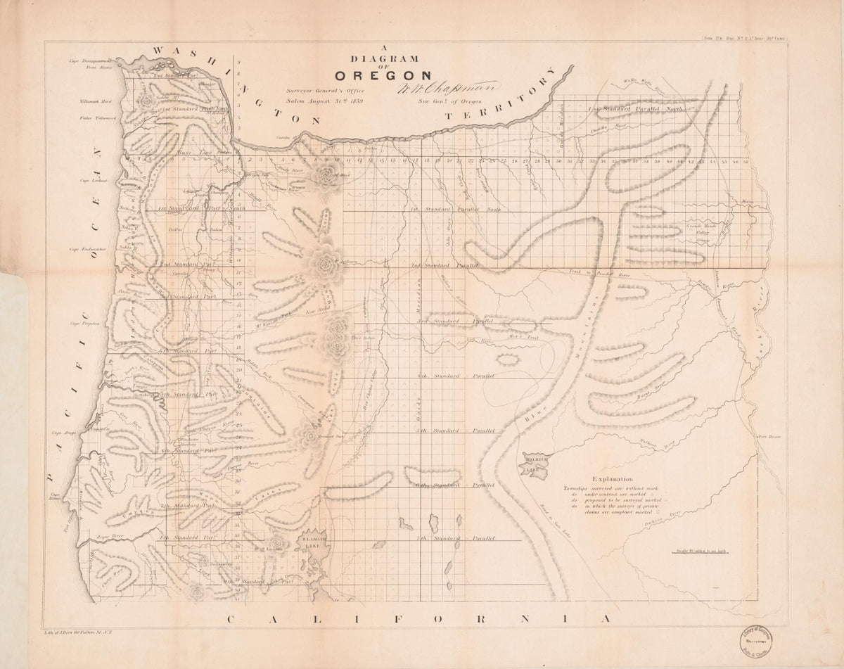 A Diagram of Oregon 1859 by Relic Map Company
