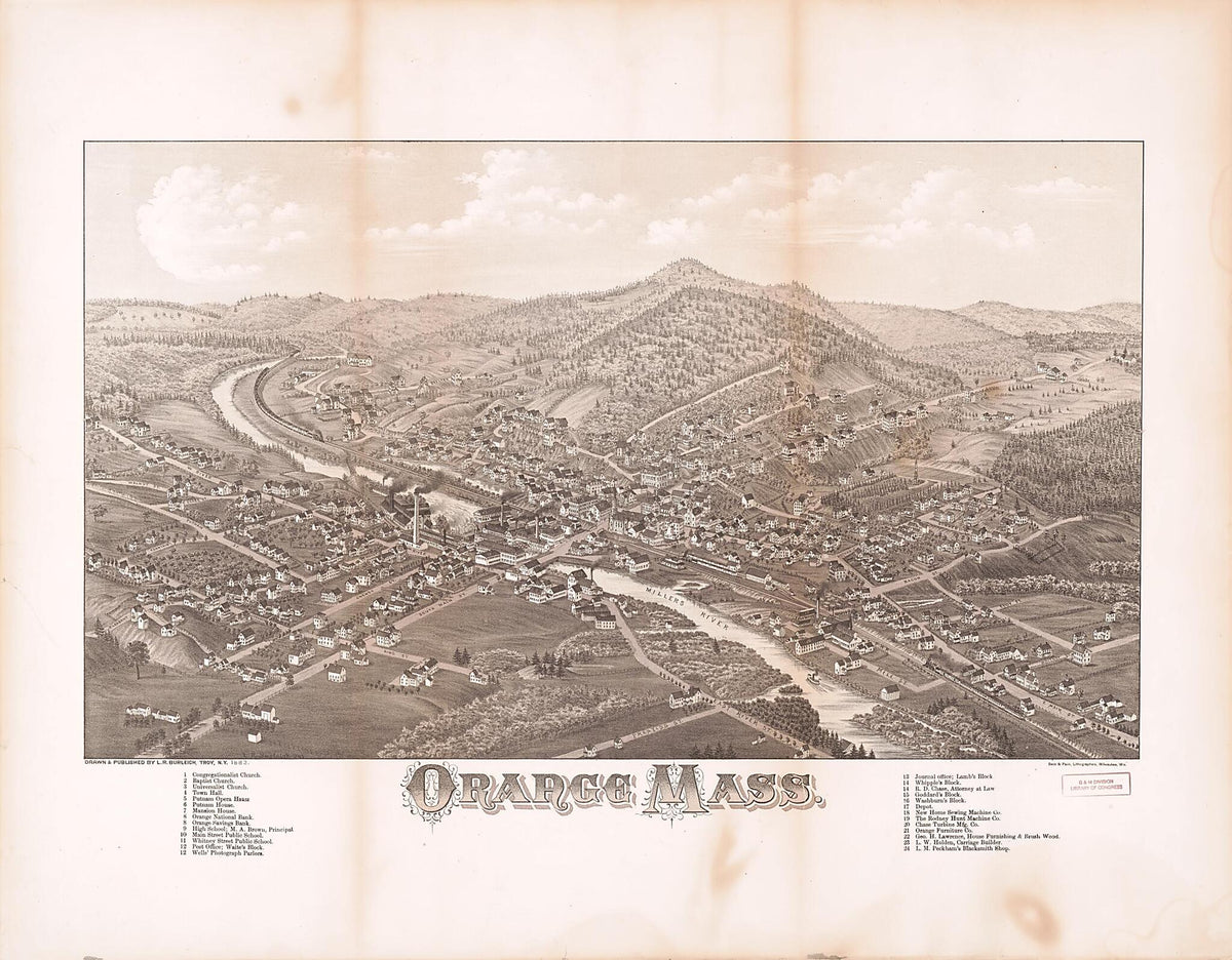 Orange, Massachusetts 1883 by Relic Map Company