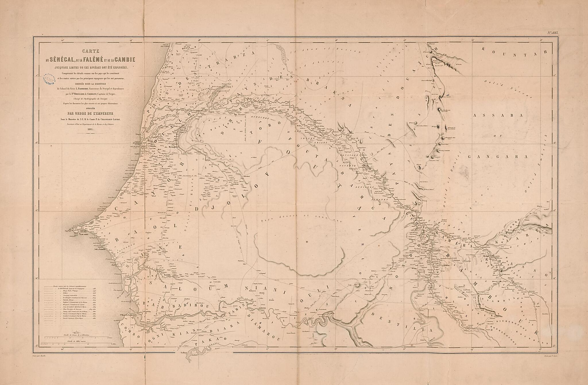 Carte Du Sénégal, De La Falémé Et De La Gambie, Jusqu&