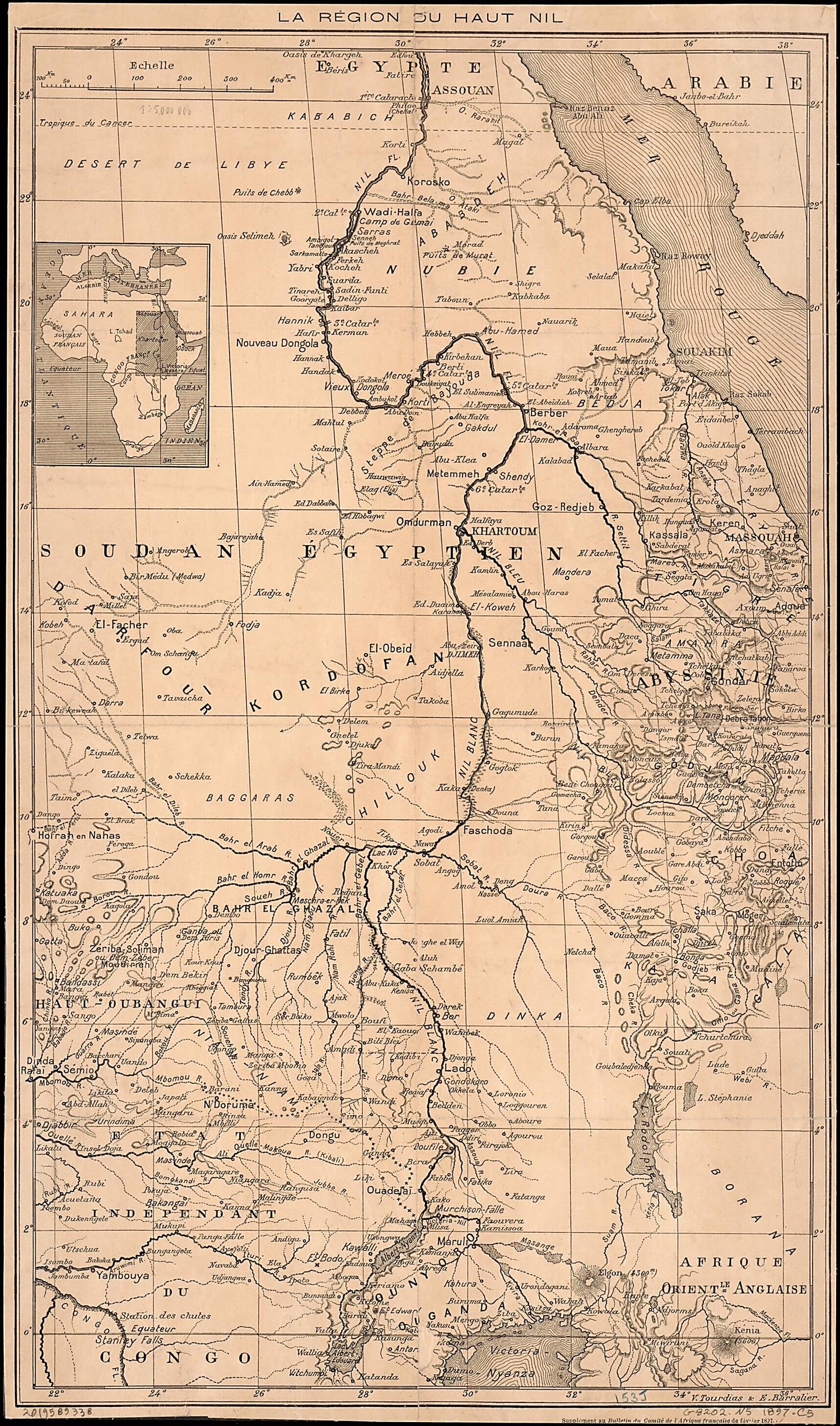 This old map of La Région Du Haut Nil from 1897 was created by  Comité De L&