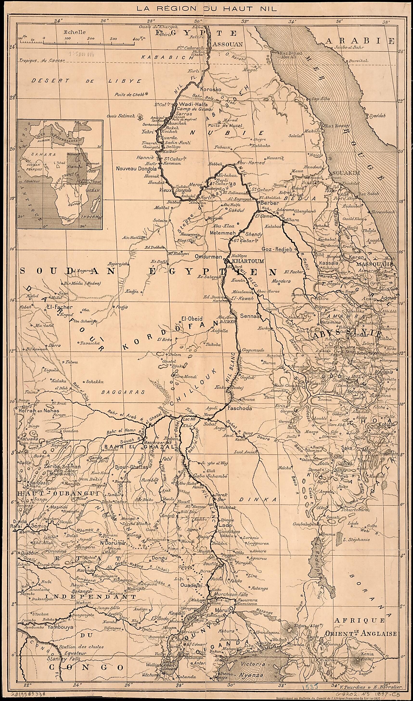 This old map of La Région Du Haut Nil from 1897 was created by  Comité De L&