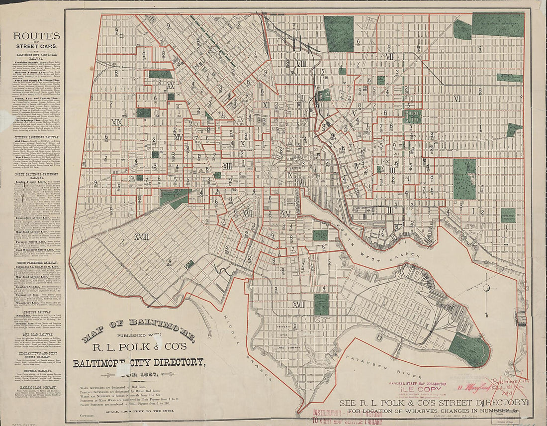This old map of Map of Baltimore : Published With R.L. Polk &amp; Co&