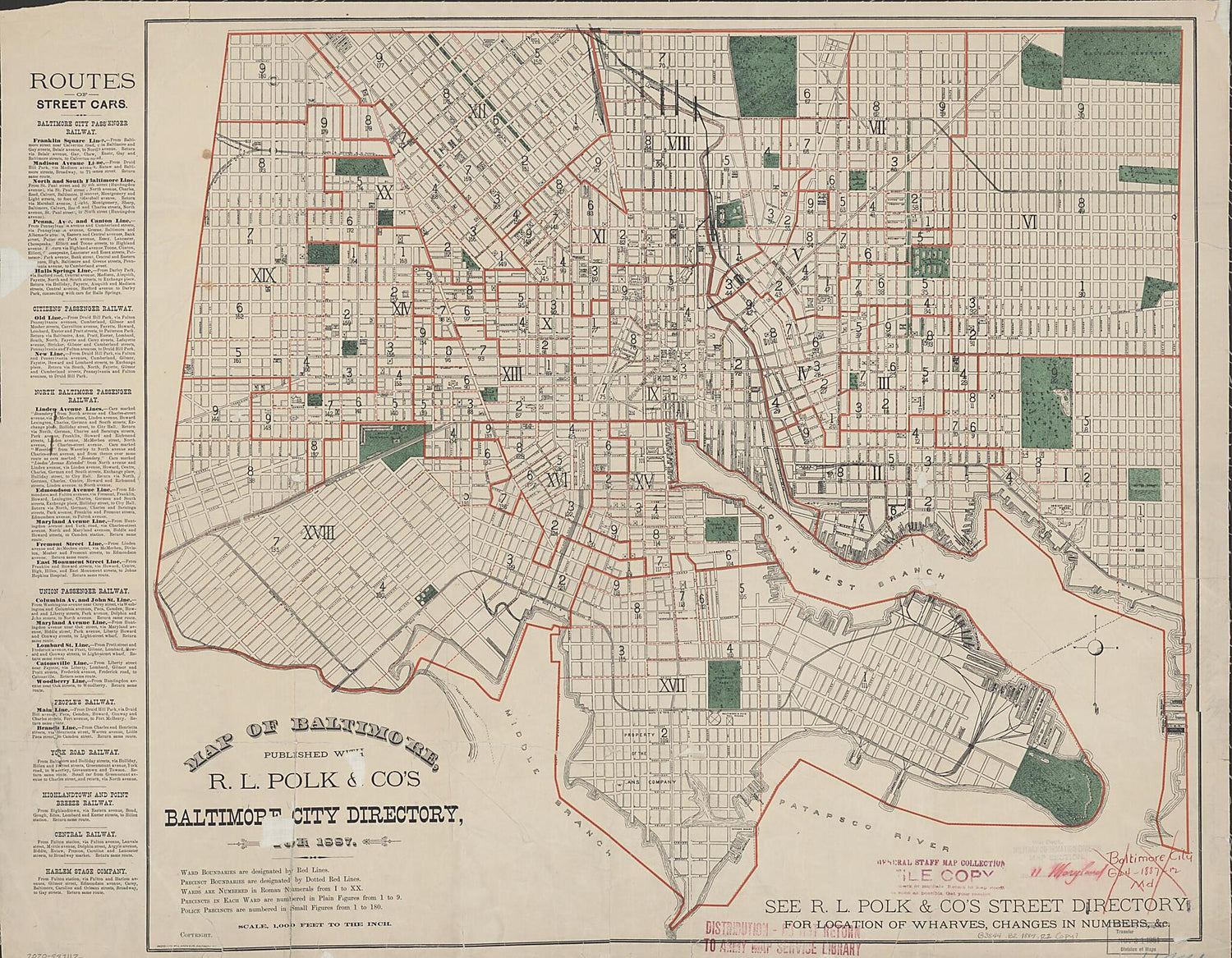 This old map of Map of Baltimore : Published With R.L. Polk &amp; Co&