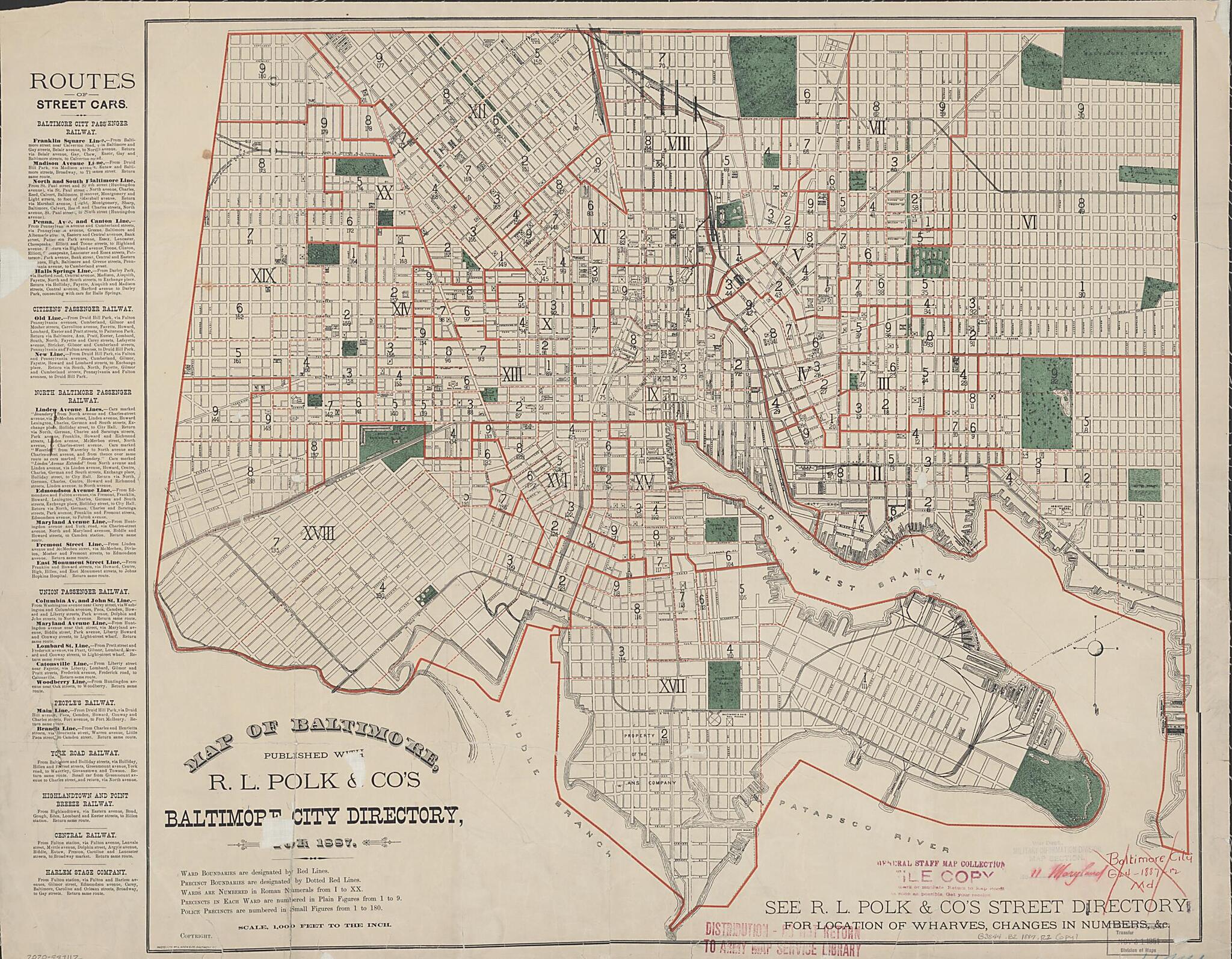 This old map of Map of Baltimore : Published With R.L. Polk &amp; Co&