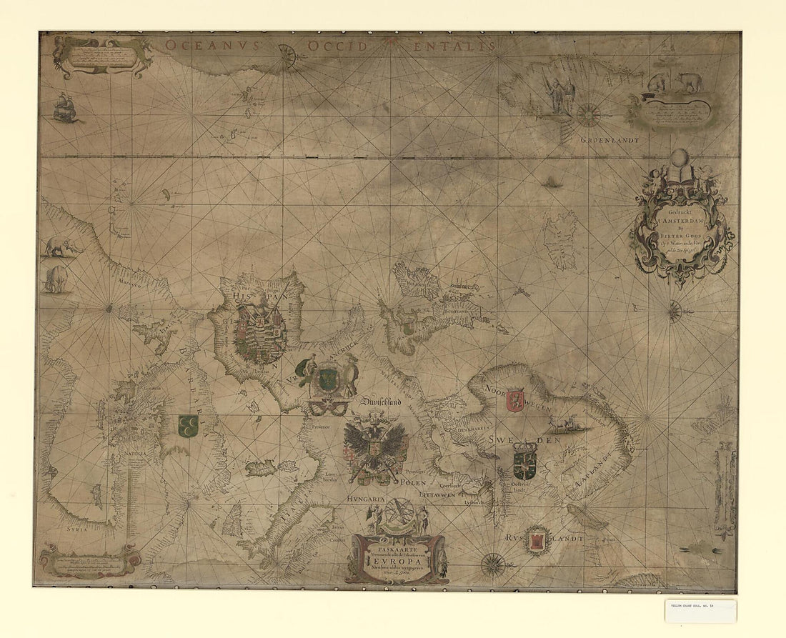 This old map of Paskaarte Vertonende Alle De Zekusten Europe from 1660 was created by Pieter Goos in 1660