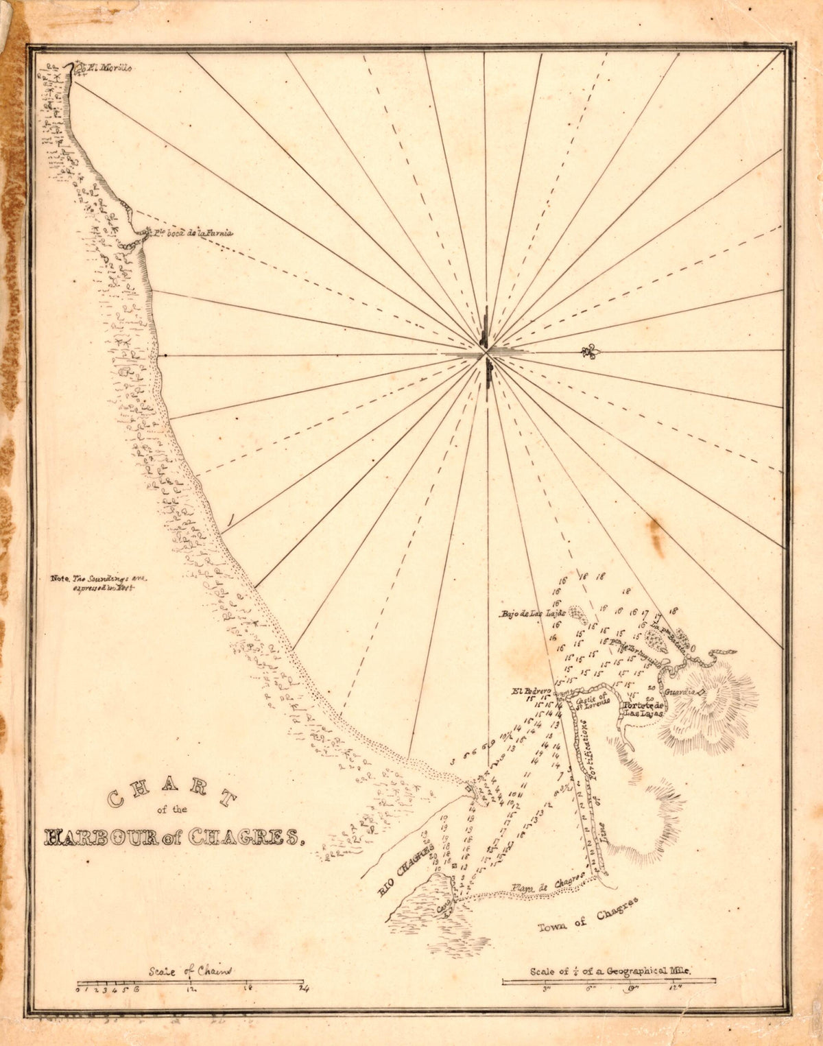 Chart of the Harbour of Chagres in 1838 by Relic Map Company
